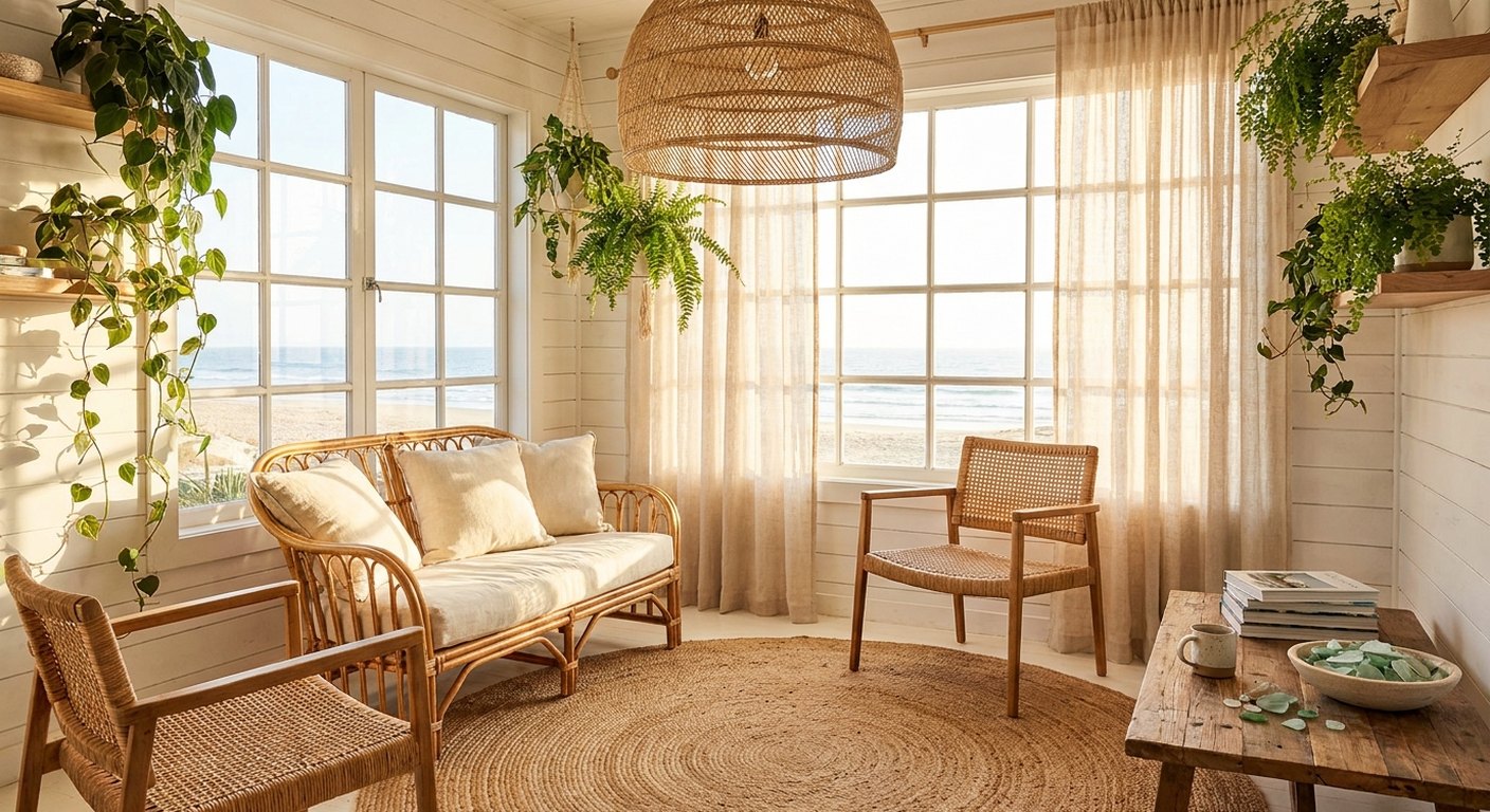 Our Sunroom Makeover: Linen, Rattan, and a Lot of Light
